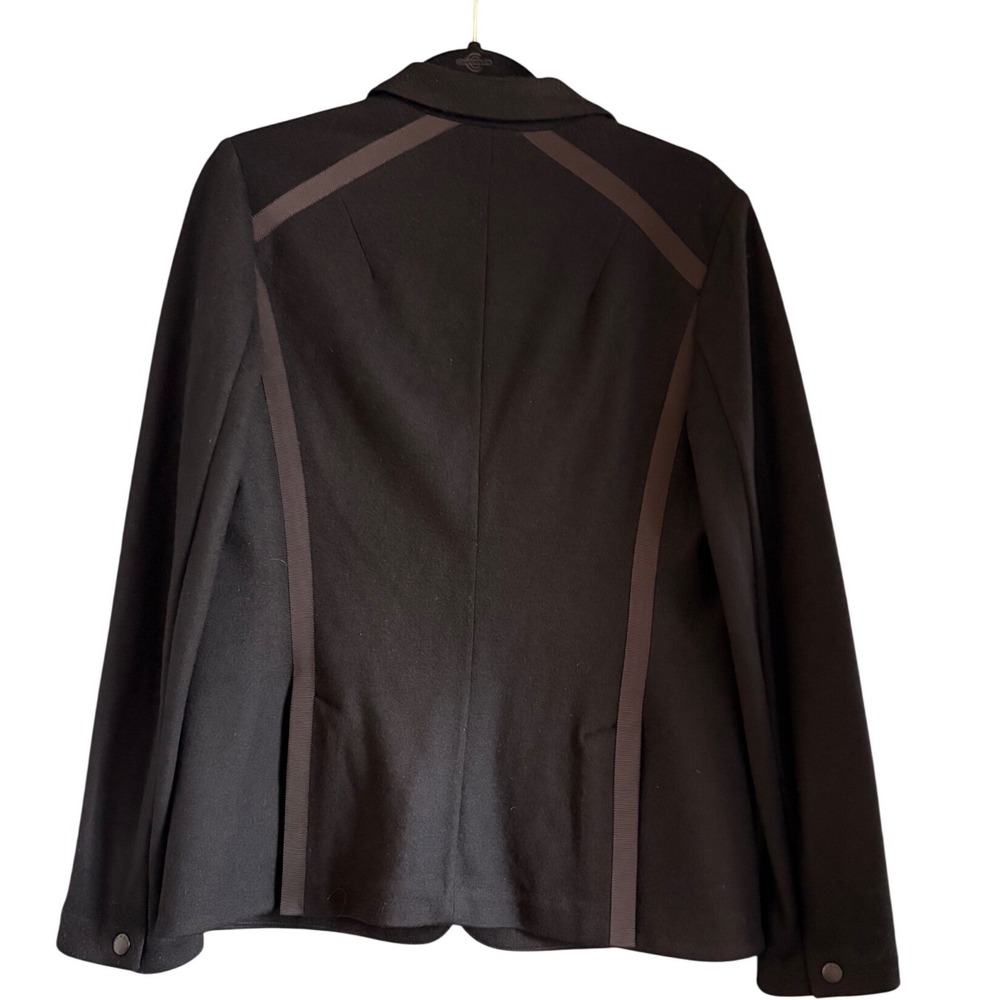 Rag‎ & Bone New York Womens Black 100% Wool Grosgrain Trim Blazer Jacket Size 10 - Picture 2 of 4